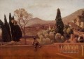 Gärten der Villa Este in Tivoli plein air Romantik Jean Baptiste Camille Corot